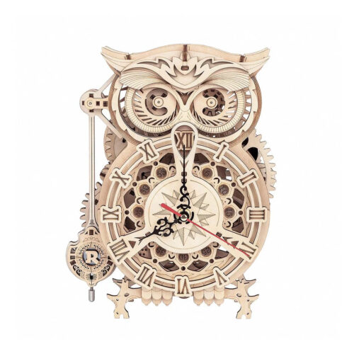 Owl Clock Mechanical Gears 3D Wooden Puzzle LK503 Mô hình Deer Store