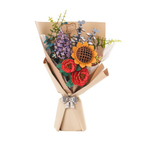 Rowood DIY Wooden Flower Bouquet 3D Wooden Puzzle Mô hình Deer Store