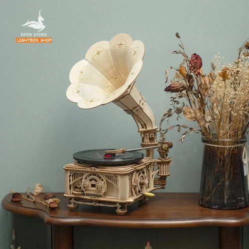 ROKR DIY Crank Classic Gramophone LKB01 (Hand Rotating). Mô hình Deer Store