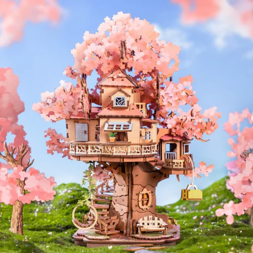 Rolife Sakura Tree House DIY Wooden 3D Puzzle TGS04 Mô hình Deer Store