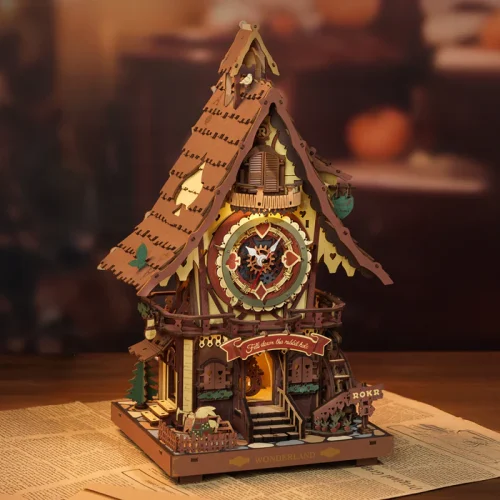 Cuckoo Clock Mechanical 3D Wooden Puzzle LC901C Mô hình Deer Store