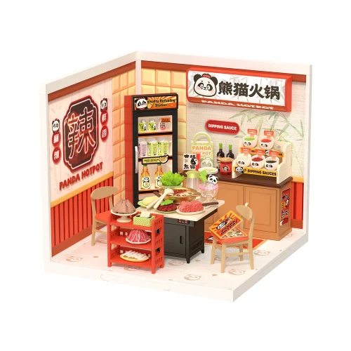 Rolife Panda Hot Pot DIY Miniature House DW020 Mô hình Deer Store
