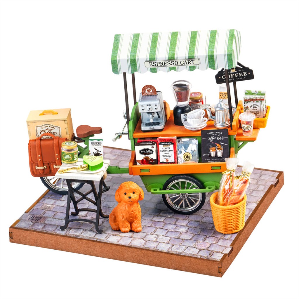 Rolife Aromatic Coffee Cart – Xe Cà Phê Đường Phố Châu Âu – DG182