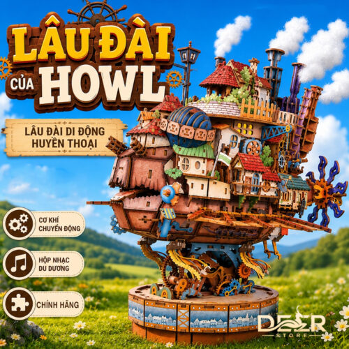 Tonecheer TQ434 – Lâu Đài Bay Của Howl | Walking Castle Có đèn Led